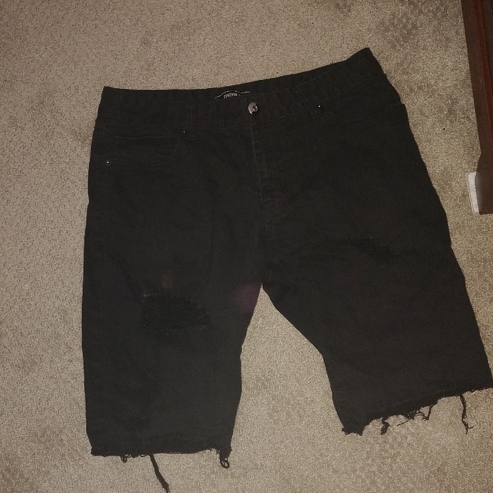 Black Jean Shorts Simple Design